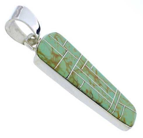 Sterling Silver Southwest Turquoise Inlay Pendant PX30134